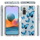 For Xiaomi Redmi Note 10 Pro PC+TPU Transparent Painted Phone Case(Blue Butterflies)