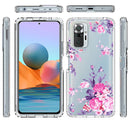 For Xiaomi Redmi Note 10 Pro PC+TPU Transparent Painted Phone Case(Pink Flower)
