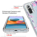 For Xiaomi Redmi Note 10 Pro PC+TPU Transparent Painted Phone Case(Pink Flower)