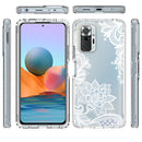 For Xiaomi Redmi Note 10 Pro PC+TPU Transparent Painted Phone Case(White Flower)