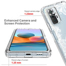 For Xiaomi Redmi Note 10 Pro PC+TPU Transparent Painted Phone Case(White Flower)