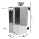 FST009-2 Aluminum Radiator Coolant Overflow Bottle Recovery Water Tank Reservoir, Capacity: 2L
