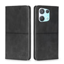 For OPPO Reno8 Pro 5G Cow Texture Magnetic Horizontal Flip Leather Phone Case(Black)