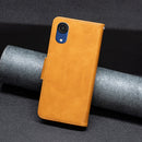 For Samsung Galaxy A03 Core Retro Lambskin Texture Leather Phone Case(Yellow)