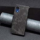 For Samsung Galaxy A03 Core Retro Lambskin Texture Leather Phone Case(Black)