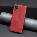 For Samsung Galaxy A03 Core Retro Lambskin Texture Leather Phone Case(Red)