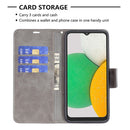 For Samsung Galaxy A03 Core Retro Lambskin Texture Leather Phone Case(Grey)
