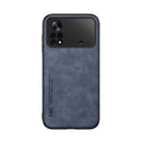 For Xiaomi Poco X4 Pro 5G Skin Feel Magnetic Leather Back Phone Case(Blue)