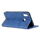 For Alcatel 1S 2020/1V 2020/3L 2020 Copper Buckle Retro Crazy Horse Texture Horizontal Flip Leather Case with Holder & Card Slots & Wallet(Blue)