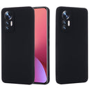 For Xiaomi 12 Lite Solid Color Liquid Silicone Full Coverage Phone Case(Black)