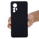 For Xiaomi 12 Lite Solid Color Liquid Silicone Full Coverage Phone Case(Black)