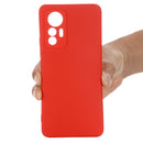 For Xiaomi 12 Lite Solid Color Liquid Silicone Full Coverage Phone Case(Red)