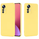 For Xiaomi 12 Lite Solid Color Liquid Silicone Full Coverage Phone Case(Yellow)