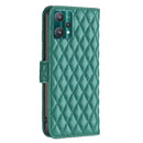 For OPPO Realme 9 Pro Diamond Lattice Wallet Leather Flip Phone Case(Green)