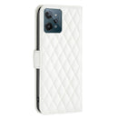 For OPPO Realme C31 Diamond Lattice Wallet Leather Flip Phone Case(White)