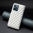 For OPPO Realme C31 Diamond Lattice Wallet Leather Flip Phone Case(White)