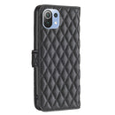 For Xiaomi Mi 11 Lite Diamond Lattice Wallet Leather Flip Phone Case(Black)