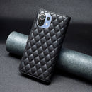 For Xiaomi Mi 11 Lite Diamond Lattice Wallet Leather Flip Phone Case(Black)