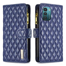 For Nokia G11 / G21 Diamond Lattice Zipper Wallet Leather Flip Phone Case(Blue)