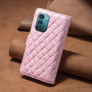 For Nokia G11 / G21 Diamond Lattice Zipper Wallet Leather Flip Phone Case(Pink)