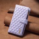 For Nokia G11 / G21 Diamond Lattice Zipper Wallet Leather Flip Phone Case(Purple)
