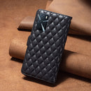 For OPPO A54 4G / A55 5G / A16 Diamond Lattice Zipper Wallet Leather Flip Phone Case(Black)