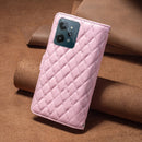 For OPPO Realme C31 Diamond Lattice Zipper Wallet Leather Flip Phone Case(Pink)