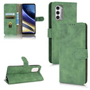 For Motorola Moto G52 JP Version Skin Feel Magnetic Flip Leather Phone Case(Green)