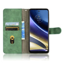 For Motorola Moto G52 JP Version Skin Feel Magnetic Flip Leather Phone Case(Green)