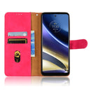 For Motorola Moto G52 JP Version Skin Feel Magnetic Flip Leather Phone Case(Rose Red)