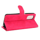 For Motorola Moto G52 JP Version Skin Feel Magnetic Flip Leather Phone Case(Rose Red)