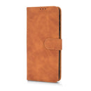 For Motorola Moto G52 JP Version Skin Feel Magnetic Flip Leather Phone Case(Brown)