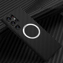 For Samsung Galaxy S22 Ultra 5G Carbon Fiber Texture MagSafe Magnetic Phone Case(Black)