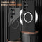For Samsung Galaxy S22 Ultra 5G Carbon Fiber Texture MagSafe Magnetic Phone Case(Black)