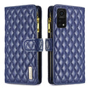 For Xiaomi Mi 10T 5G/10T Pro 5G/Redmi K30S Diamond Lattice Zipper Wallet Leather Flip Phone Case(Blue)