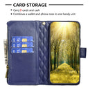 For Xiaomi Mi 10T 5G/10T Pro 5G/Redmi K30S Diamond Lattice Zipper Wallet Leather Flip Phone Case(Blue)