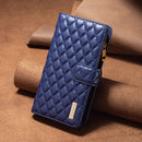 For Xiaomi Mi 10T 5G/10T Pro 5G/Redmi K30S Diamond Lattice Zipper Wallet Leather Flip Phone Case(Blue)