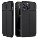 For iPhone 14 Litchi Texture Sliding Camshield TPU Protective Phone Case (Black)