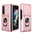 For Samsung Galaxy Z Fold4 Sliding Camshield Card Phone Case(Rose Gold)