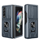 For Samsung Galaxy Z Fold4 Sliding Camshield Card Phone Case(Grey)