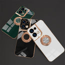 For OPPO Reno8 Electroplated Silicone Phone Case with Ring(Black)