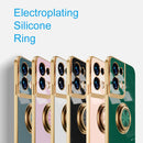 For OPPO Reno8 Electroplated Silicone Phone Case with Ring(Black)
