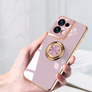 For OPPO Reno8 Electroplated Silicone Phone Case with Ring(Black)