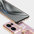 For OPPO Reno8 Electroplated Silicone Phone Case with Ring(Black)