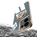 For OPPO Reno8 Electroplated Silicone Phone Case with Ring(Black)