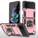 For Samsung Galaxy Z Flip4 5G Magnetic Armor Shockproof Folding Phone Case(Rose Gold)