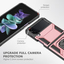 For Samsung Galaxy Z Flip4 5G Magnetic Armor Shockproof Folding Phone Case(Rose Gold)