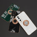 For Honor 70 Electroplated Silicone Phone Case with Ring(White)