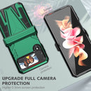 For Samsung Galaxy Z Flip4 Super V Armor Kickstand Shockproof Phone Case(Dark Green)