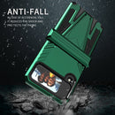 For Samsung Galaxy Z Flip4 Super V Armor Kickstand Shockproof Phone Case(Dark Green)